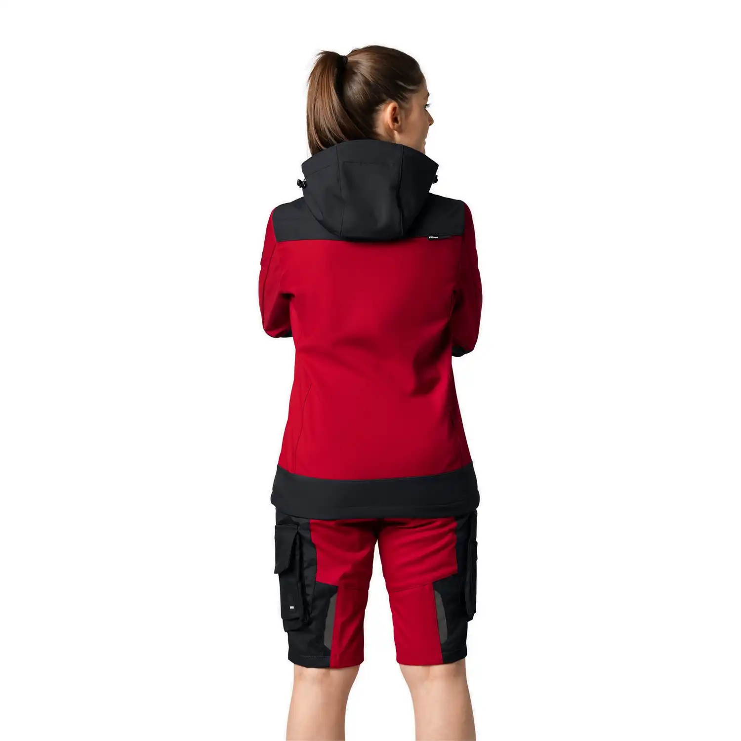 Damen Softshelljacke "JULIA" in rot/schwarz, L - Thumbnail 2