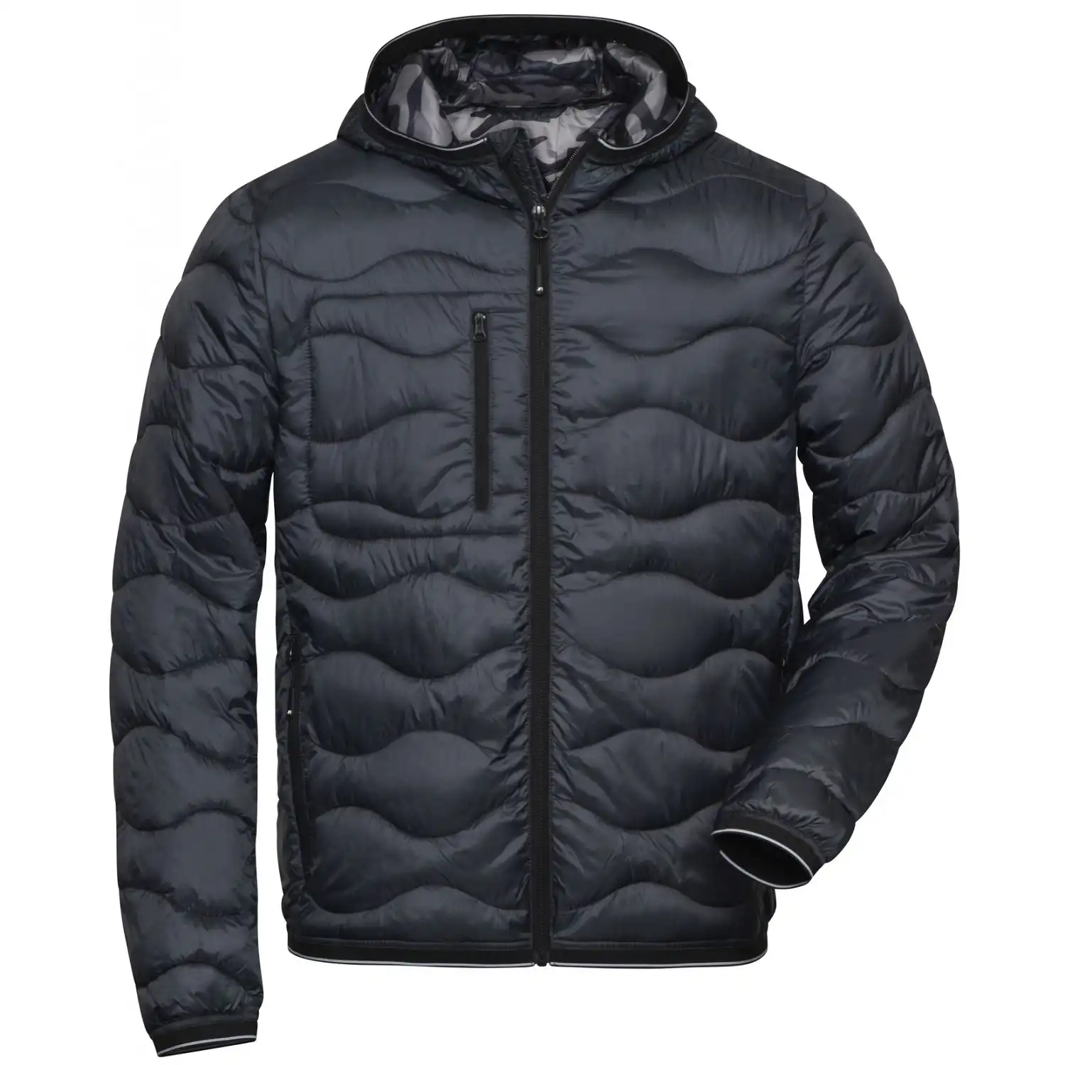 Steppjacke wattiert "JN1156"-Daiber in graphite/camouflage, S - Thumbnail 1