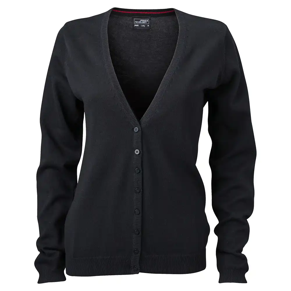 Damen V-Neck Cardigan "JN660" in black, S - Bild 1