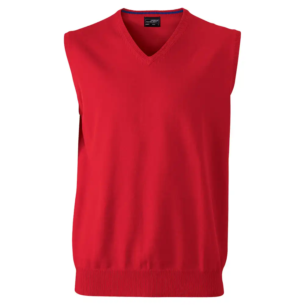 V-Neck Pullunder "JN657" in red, 3XL - Thumbnail 1