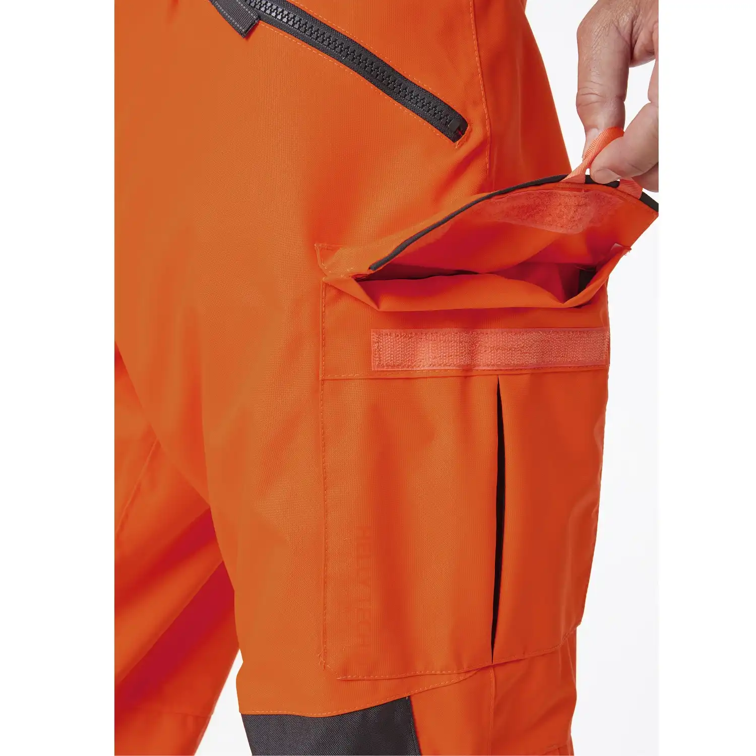Warnschutz Regen-Handwerkerhose "ALNA 2.0" in orange/schwarz, C52 - Thumbnail 3