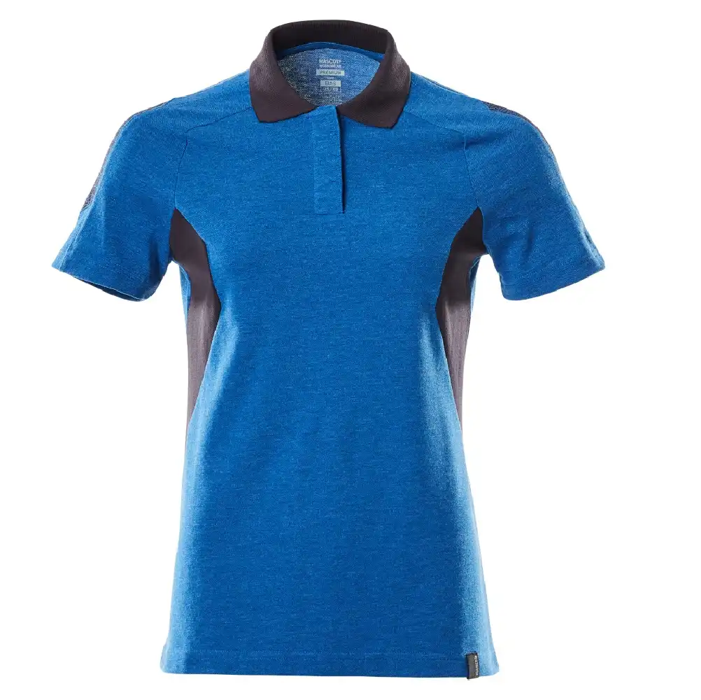 Damen Poloshirt "ACCELERATE" in azurblau/schwarzblau, XS - Thumbnail 1
