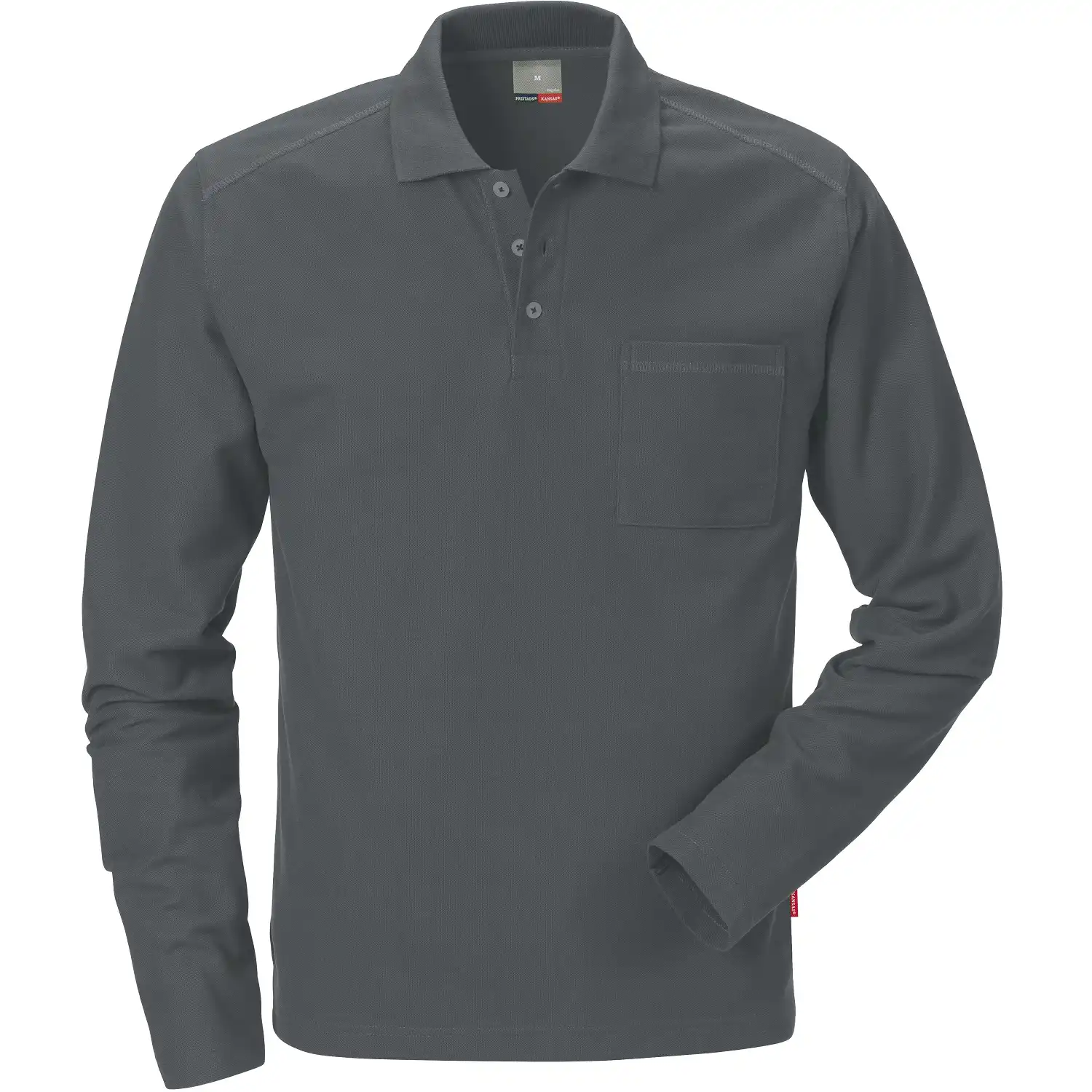 Langarm Polo-Shirt "7393 PM" in dunkelgrau, L - Thumbnail 1