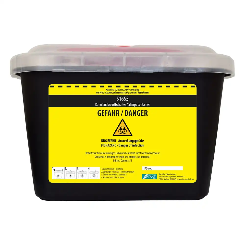 Kanülen-Abwurfbehälter schwarz | 5 Liter - Bild 1