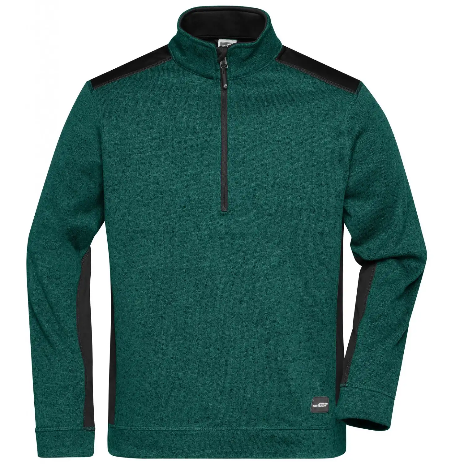 Strick Fleece Jacke "JN864" in dark-green-melange/black, XS - Bild 1
