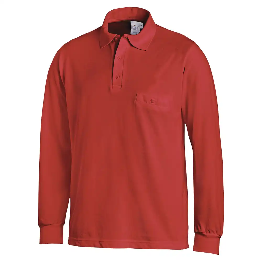 Langarm-Poloshirt "08/841" in Rot, L - Thumbnail 1
