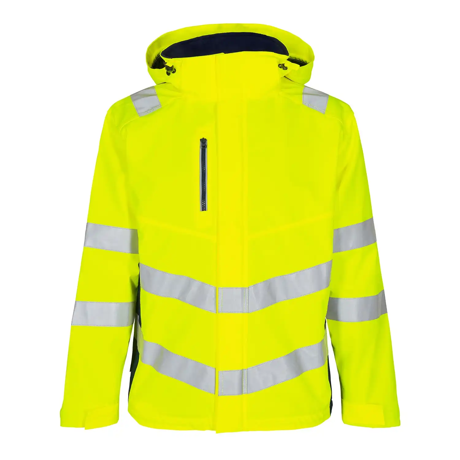 Warnschutz Hardshell Regenjacke "1146-930" Safety Kl. 3 in gelb/marine, L - Thumbnail 1