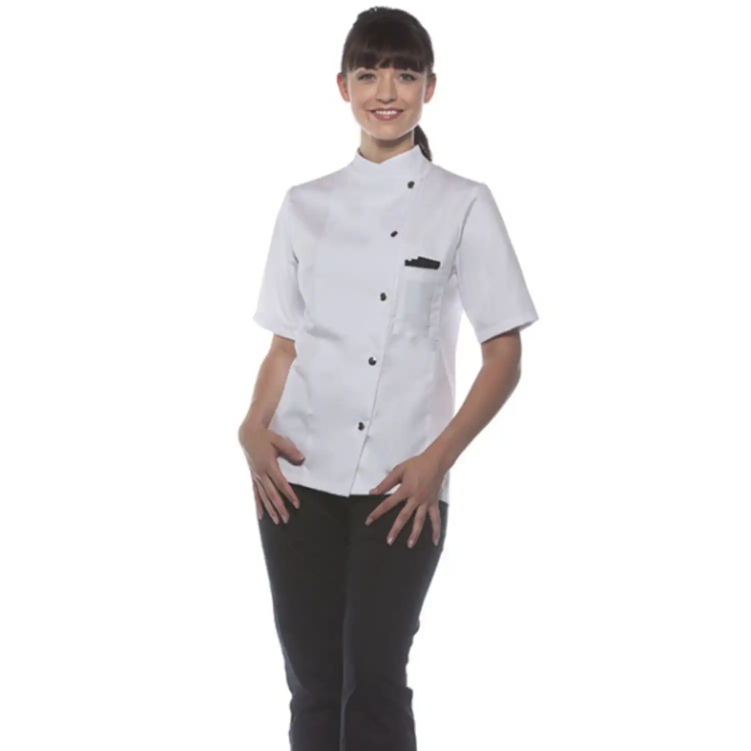 Damen Kochjacke Greta "JF 4" in 48, Weiß - Thumbnail 7