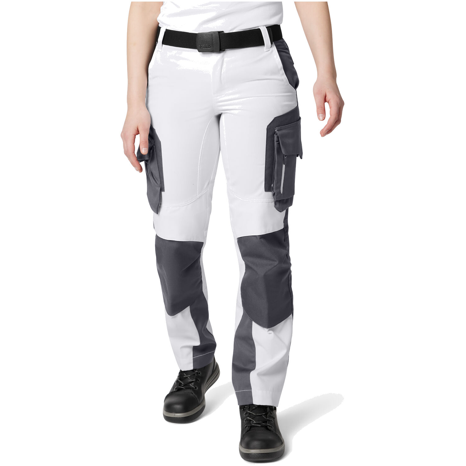 Damen Arbeitshose "ANNETTE" in weiß/anthrazit, 48 - Thumbnail 3