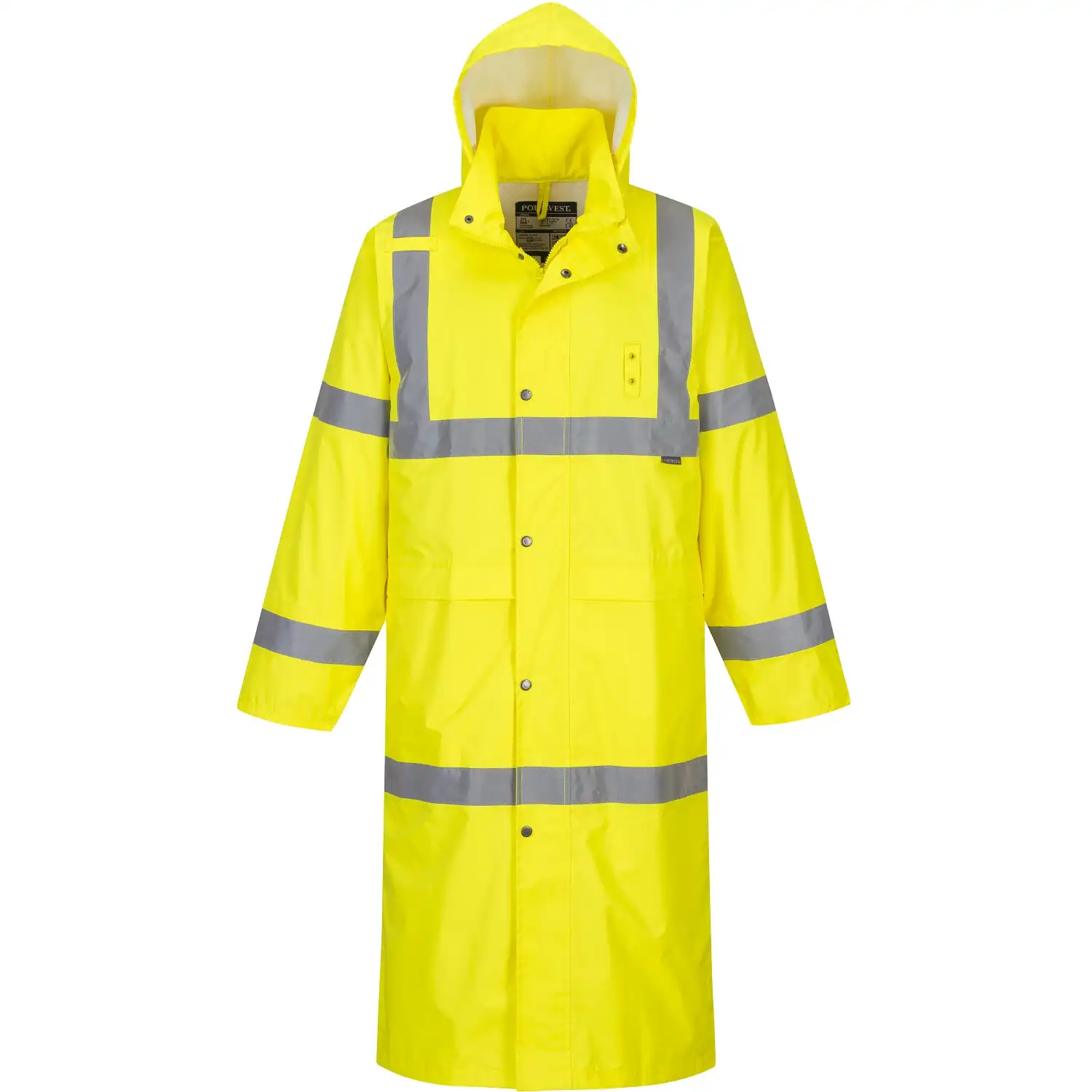 Warnschutz PVC-Regenmantel "H445" 122cm in gelb, L - Thumbnail 1