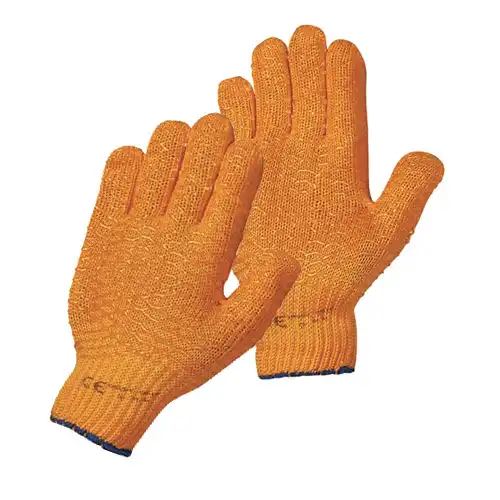 Grobstrick-Arbeitshandschuhe "CRISS-CROSS" orange in 9 (L) - Bild 1