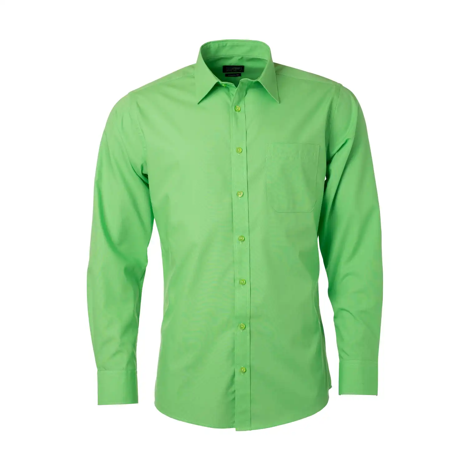 Langarm Hemd "JN678" in lime-green, M - Bild 1