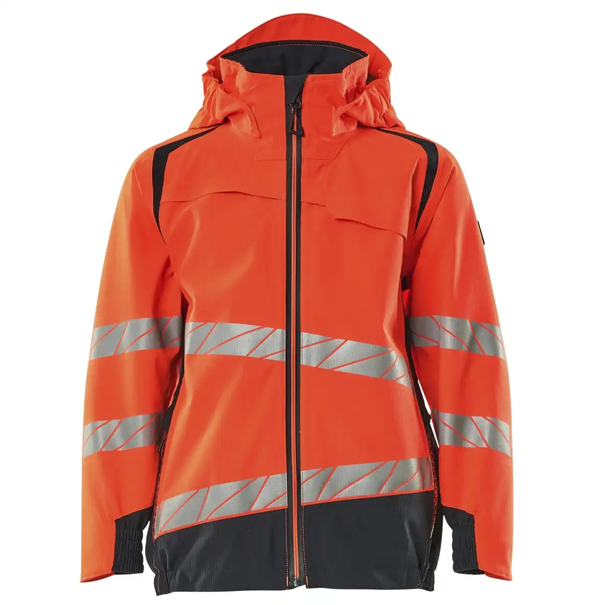 Kinder Hi-Vis Hardshell-Regenjacke "ACCELERATE SAFE" in rot/schwarzblau, 104 - Thumbnail 1