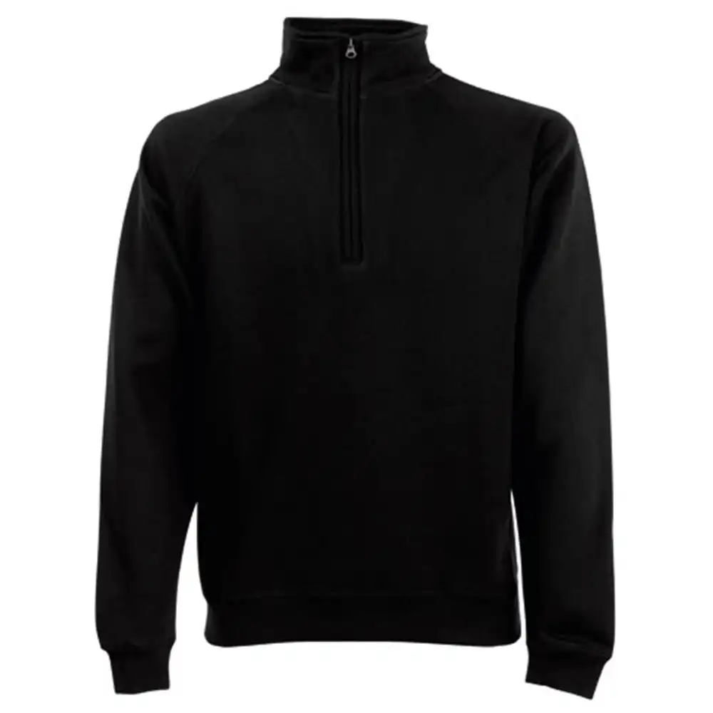 Zip-Sweatshirt "F382" Premium Raglan in black, L - Thumbnail 1