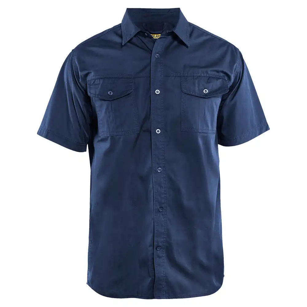 Arbeitshemd "3296" kurzarm in marine, 3XL - Thumbnail 1