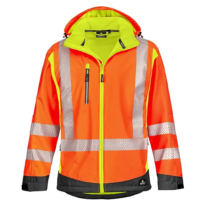 Warnschutz Softshelljacke "HOUSTON" in orange/gelb, XL - Thumbnail 1