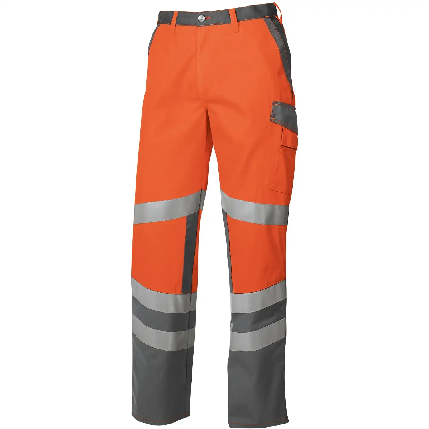 Warnschutz Bundhose "2110-845" Hi-Vis Comfort in warnorange/dunkelgrau, 58 - kurz - Thumbnail 1