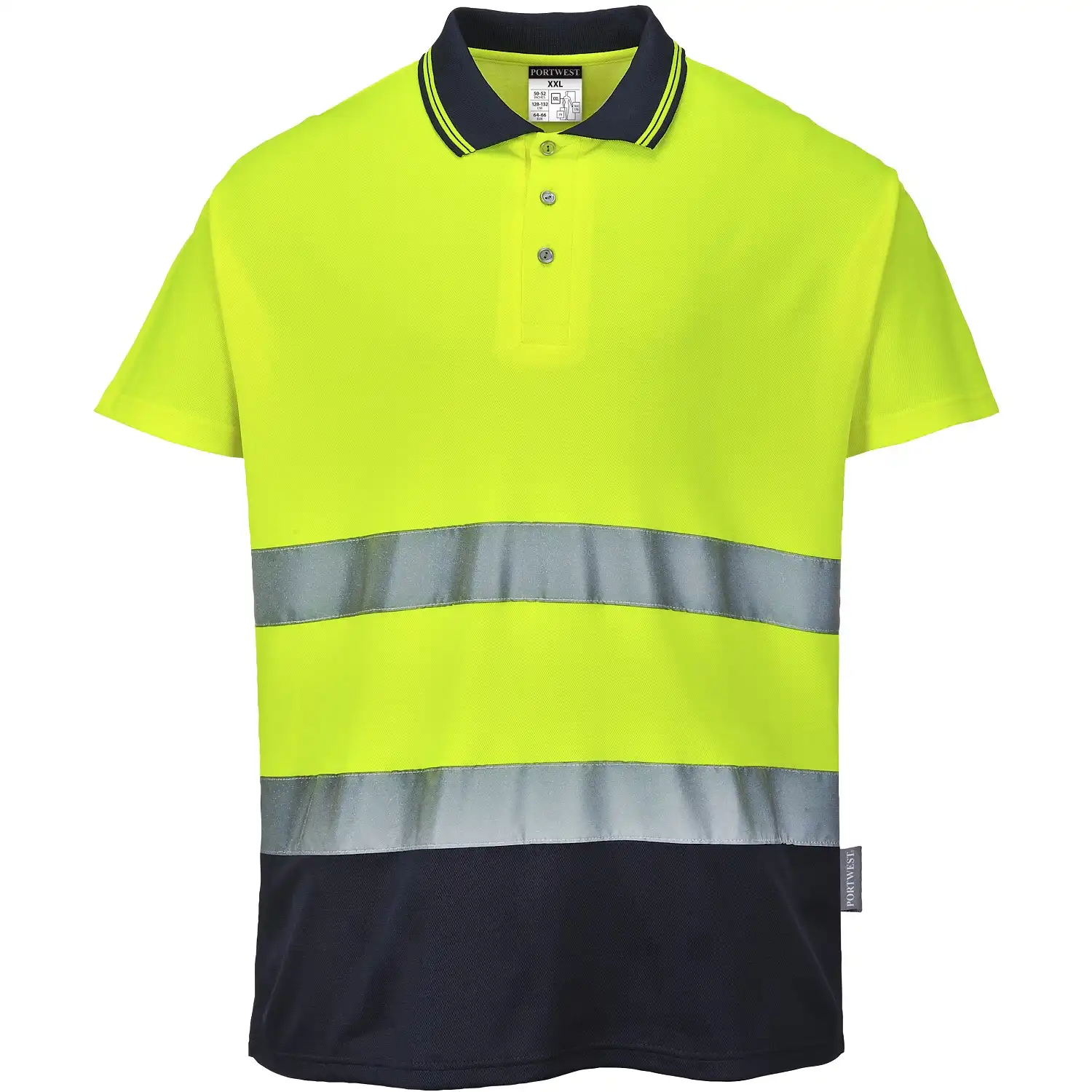 Warnschutz Polo-Shirt "S174" Komfort in gelb/marine, L - Bild 1