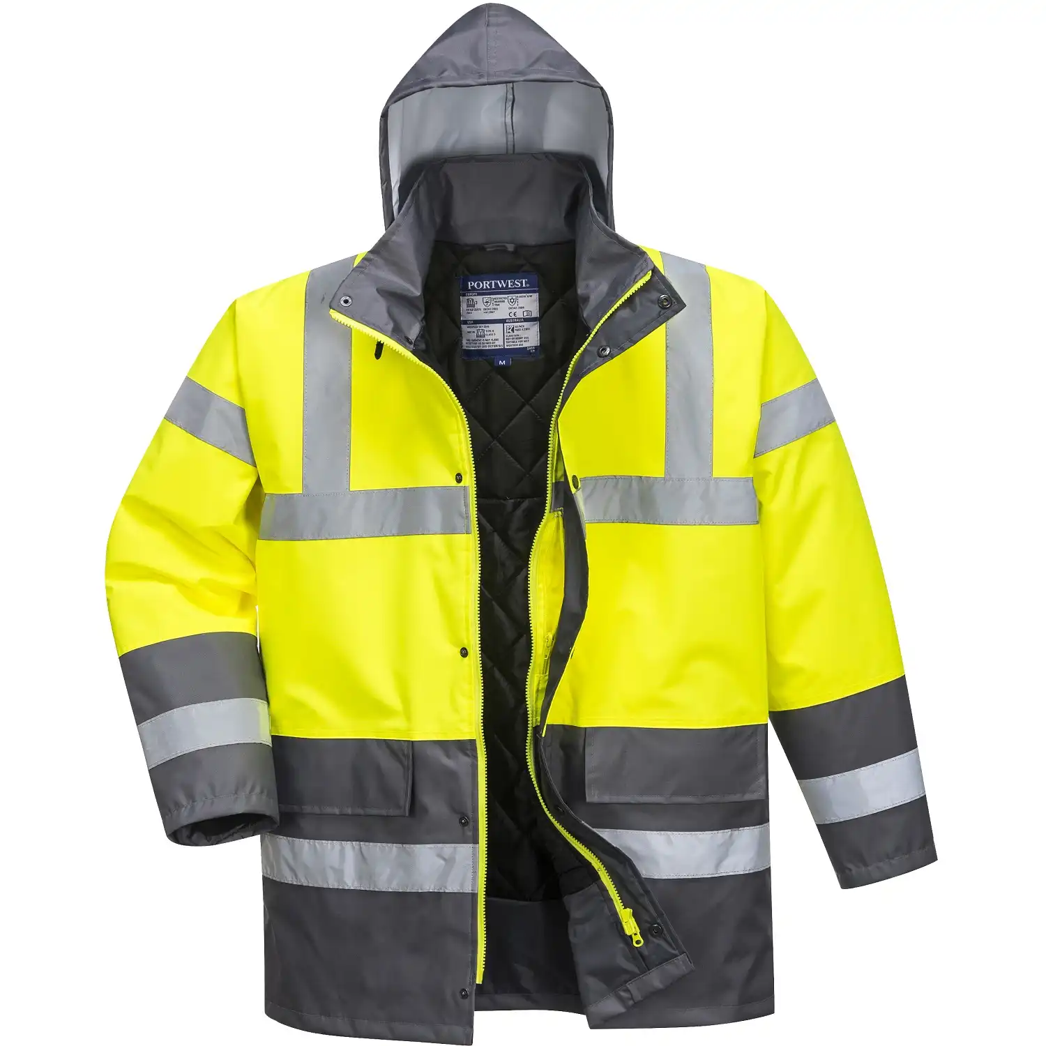 Warnschutz Winterjacke "S466" Kontrast Traffic in gelb/grau, XXL - Bild 1