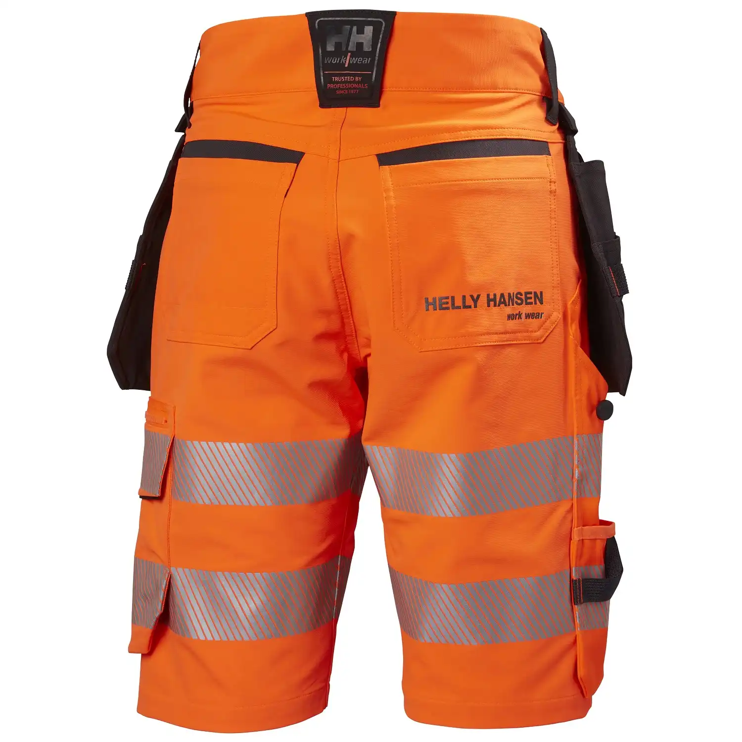 Warnschutz Stretch Shorts "ICU" in orange/schwarz, C58 - Thumbnail 2