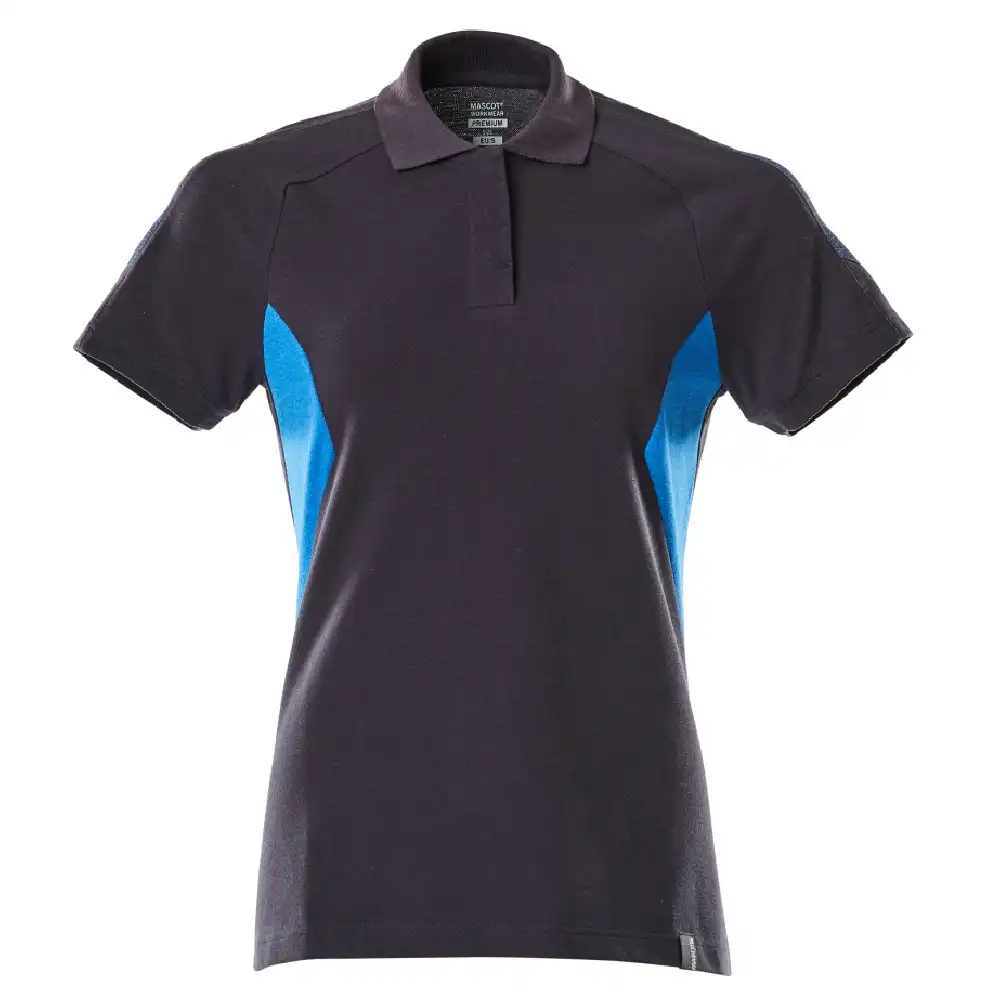 Damen Poloshirt "ACCELERATE" in schwarzblau/azurblau, XS - Thumbnail 1