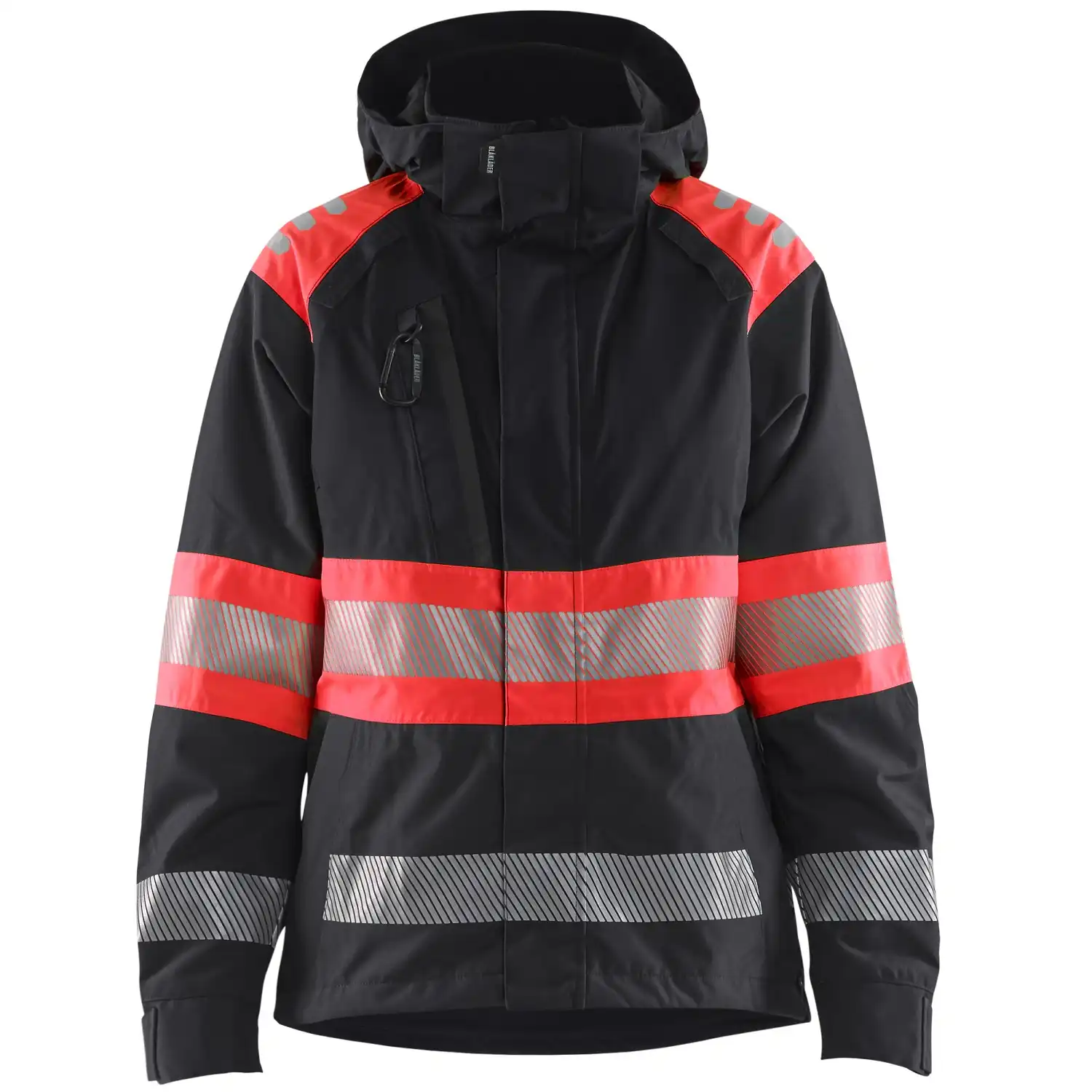 Damen Warnschutz Regenjacke Kl. 1 "4430" in schwarz/rot, 3XL - Thumbnail 1