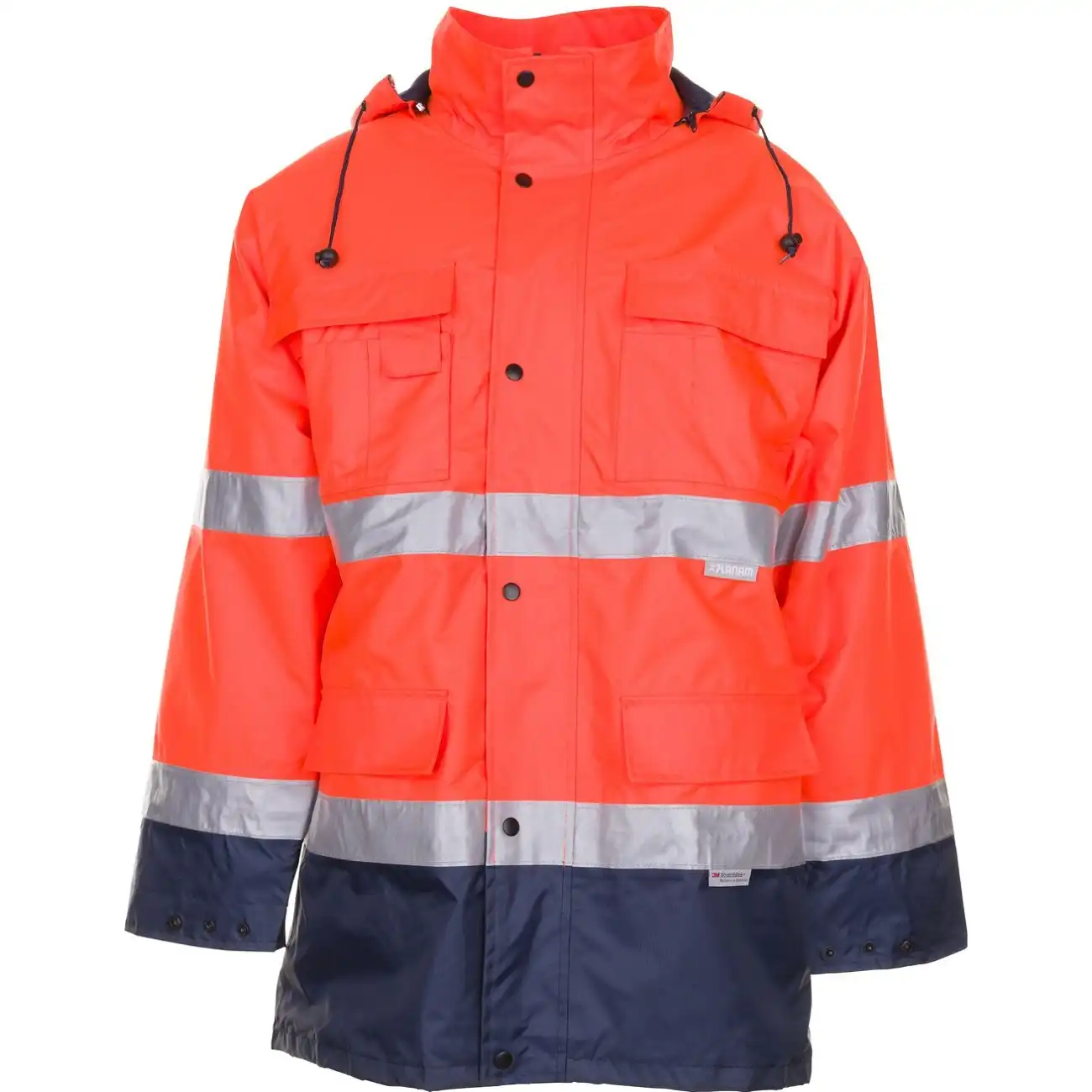 Warnschutz Winter-Parka 2in1 "KONTRAST" in orange/marine, 4XL - Thumbnail 1