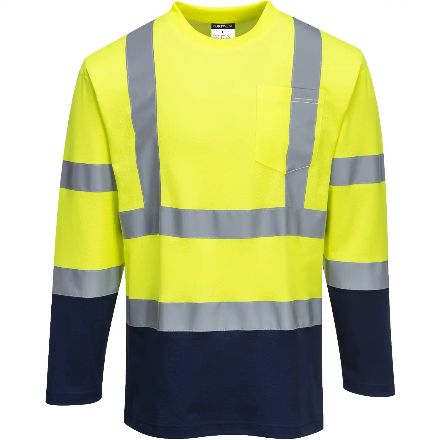 Warnschutz Langarmshirt "S280" Komfort in gelb/marine, L - Bild 1