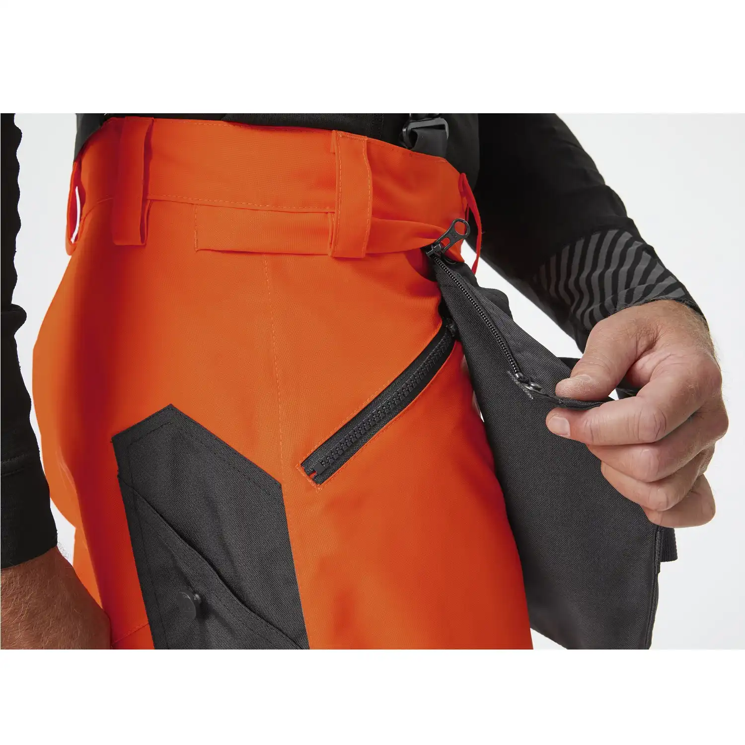 Warnschutz Regen-Handwerkerhose "ALNA 2.0" in orange/schwarz, C64 - Thumbnail 4