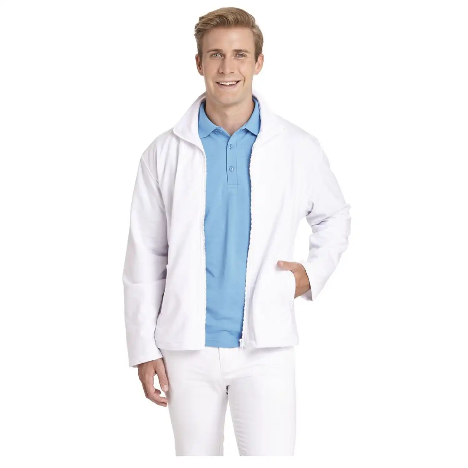 Herren-Sweatjacke "12/1095" in XL, Weiß - Bild 1