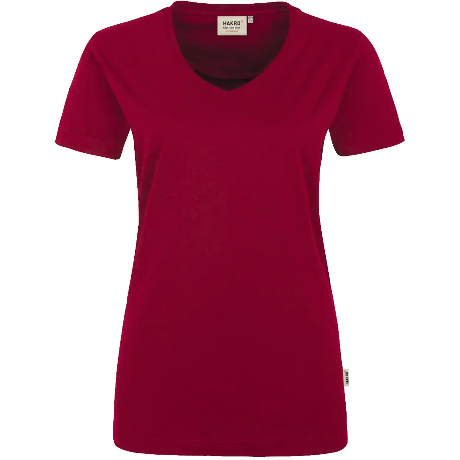 Damen V-Shirt "PERFORMANCE" 181 in weinrot, M - Bild 1