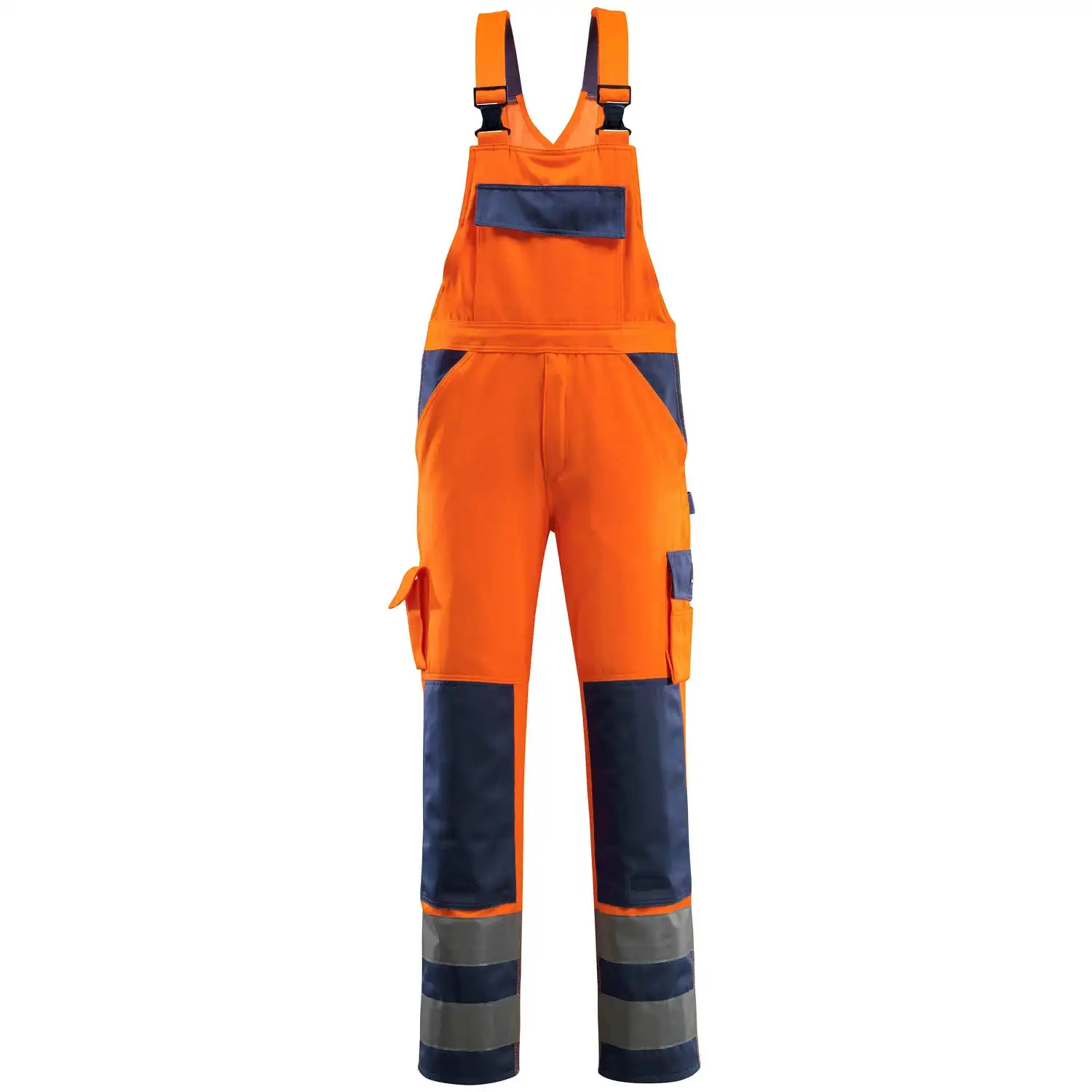 Warnschutz Latzhose "BARRA" Safe Compete in orange/marine, 76C46 (EU 23) - Bild 1
