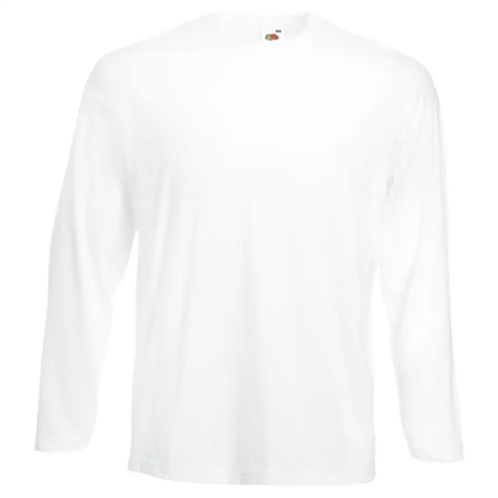 Langarmshirt "F240" 100% Baumwolle Valueweight in white, L - Thumbnail 1