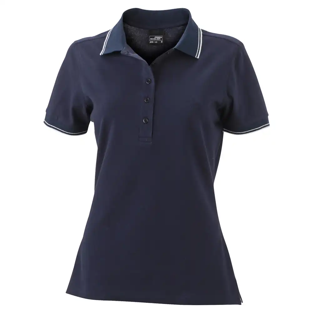 Damen Polo-Shirt "JN985" in navy/white, L - Bild 1