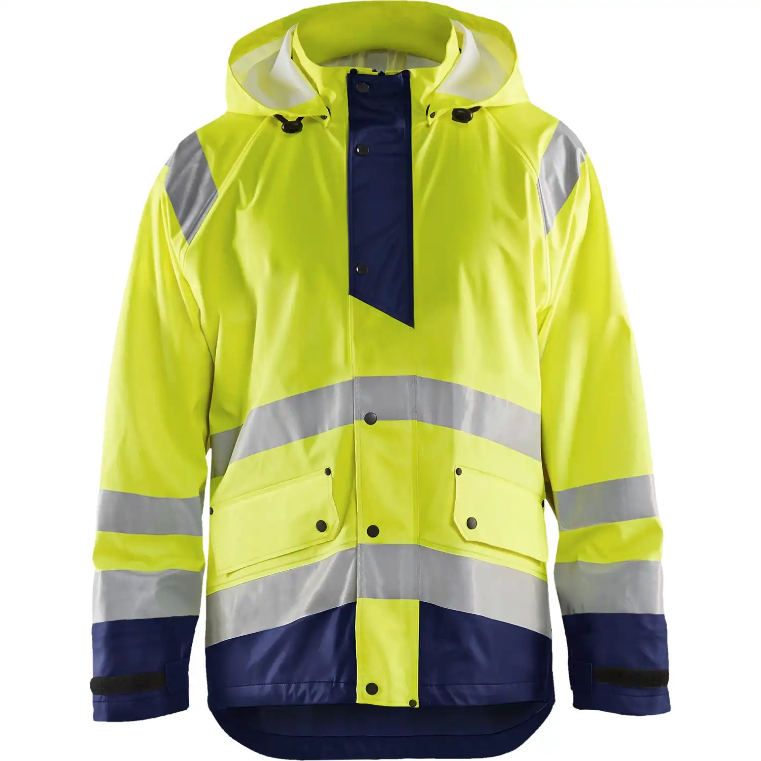 Warnschutz Regenjacke Level 1 "4323" in gelb/marine, 3XL - Thumbnail 1