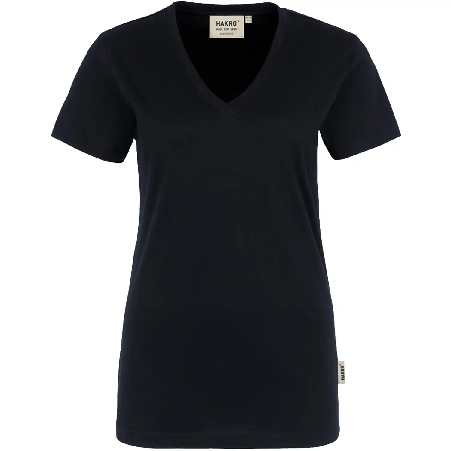Damen T-Shirt "Classic" V-Ausschnitt 126 in schwarz, L - Bild 1