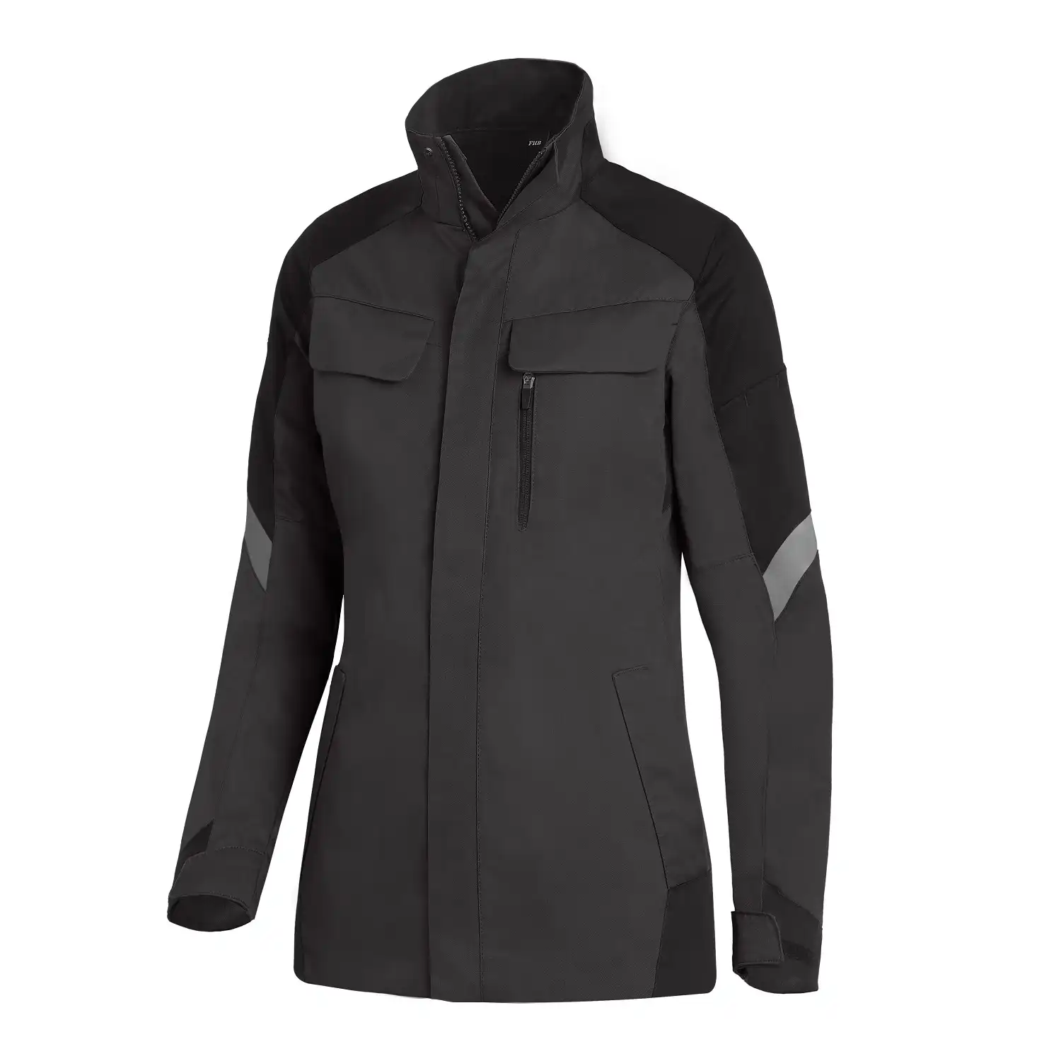 Damen Arbeitsjacke "ANDREA" in anthrazit/schwarz, L - Thumbnail 1