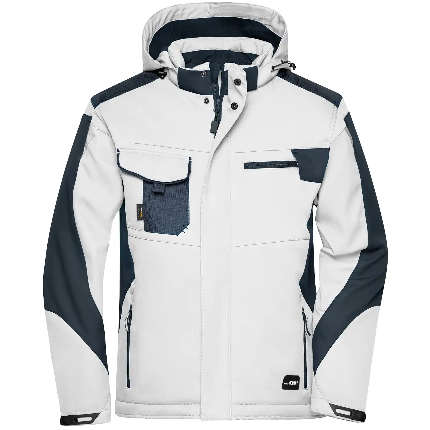 Winter Softshelljacke "JN824" in white/carbon, XL - Bild 1