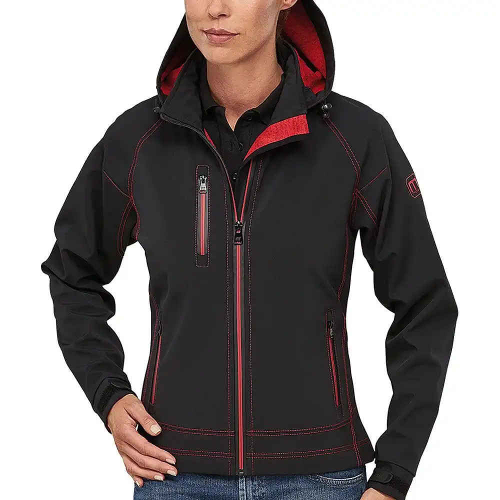 Damen Softshelljacke "TWOTONE TECH" in schwarz/rot, L - Bild 1