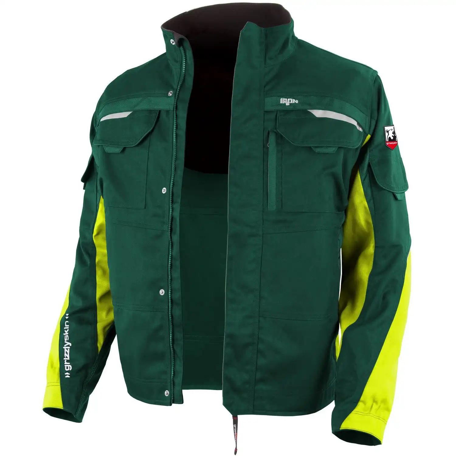 Bundjacke "IRON" in grün/warngelb, XXL - Thumbnail 1