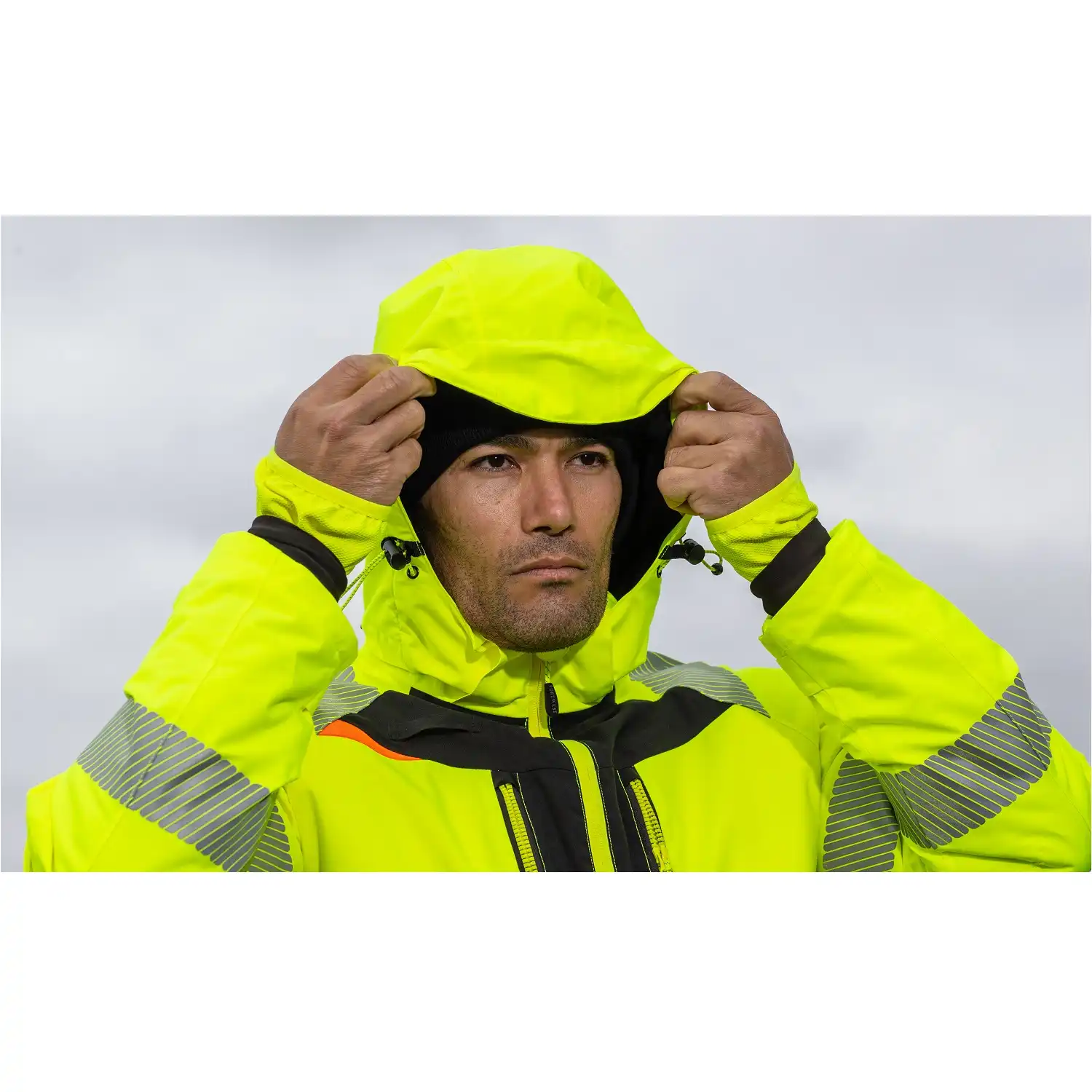 Warnschutz Winterjacke "DX461" DX4 in gelb/schwarz, L - Thumbnail 4