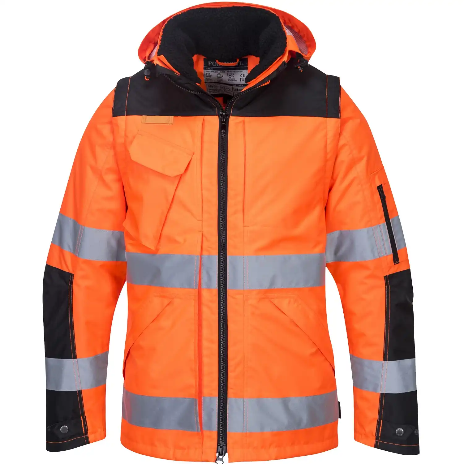 Warnschutz Winterjacke 3in1 "C469" Pro in orange/schwarz, S - Bild 1