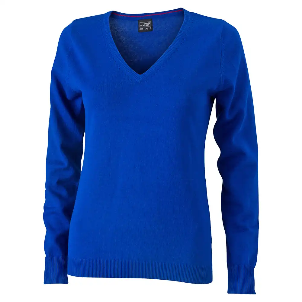 Damen V-Neck Pullover "JN658" in royal, L - Bild 1