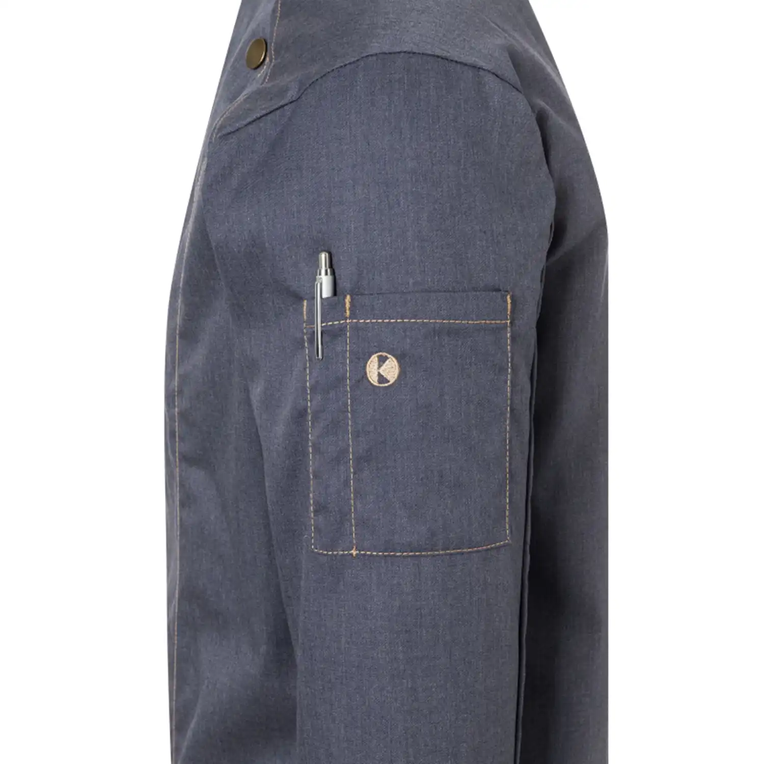 Herren Kochjacke Jeans "JM 24" in 50, vintage schwarz - Thumbnail 5