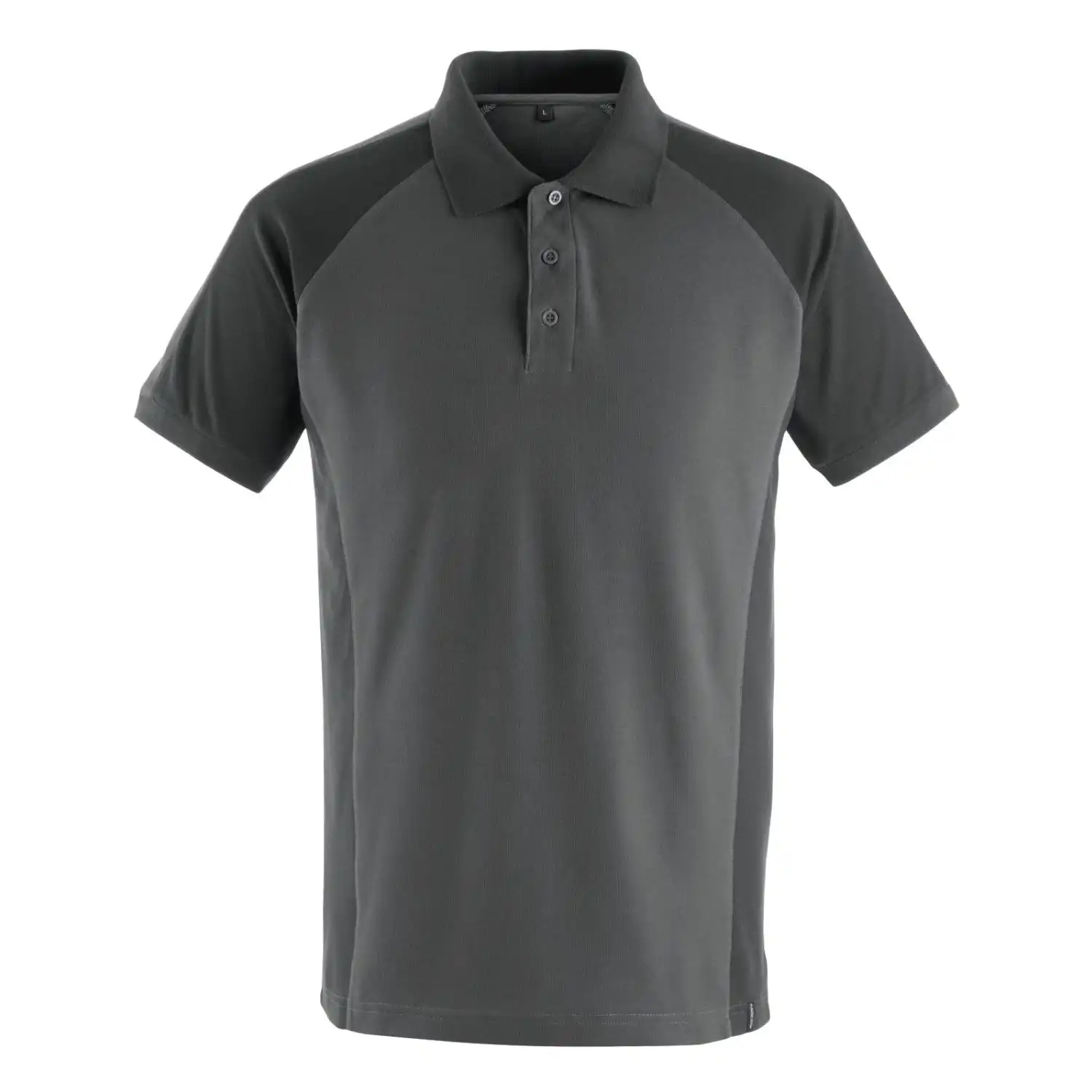 Polo-Shirt "BOTTROP" Unique in dunkelanthrazit/schwarz, L - Thumbnail 1
