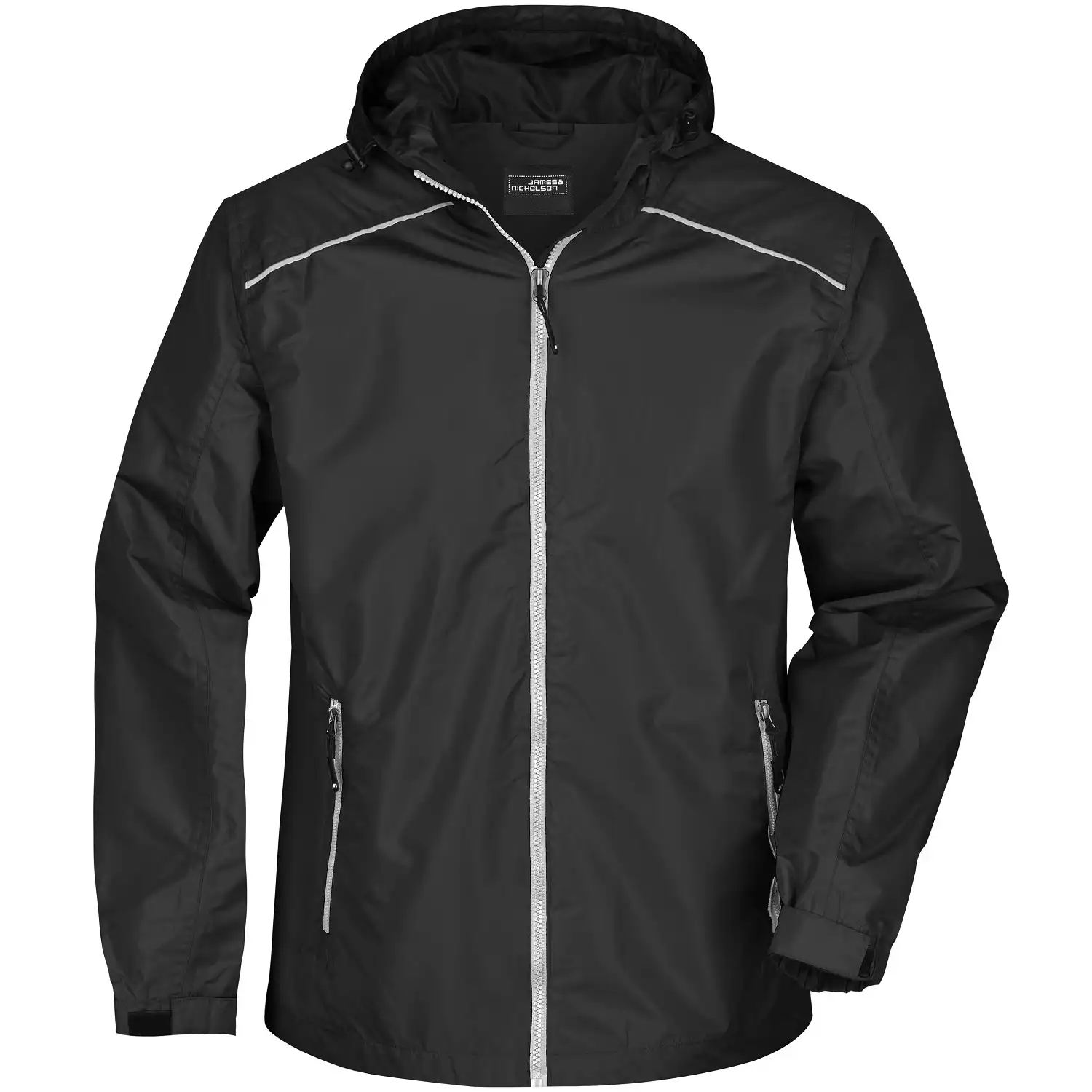 Regenjacke "JN1118" in black/silver, XXL - Bild 1