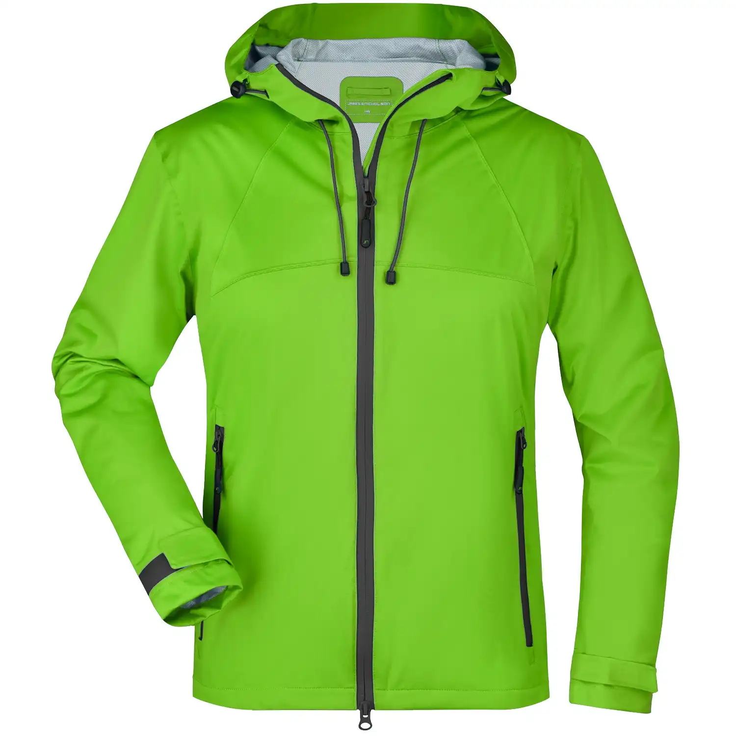 Damen Ultralight Regenjacke "JN1097" in spring-green/iron-grey, L - Thumbnail 1