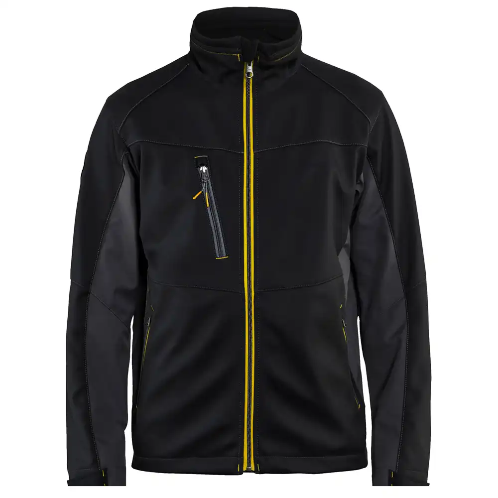 Softshelljacke "4950" in schwarz/gelb, 3XL - Thumbnail 1