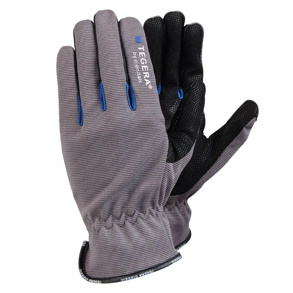 Montagehandschuhe 414 Kunstleder, schwarz/grau/blau in 10 (XL) - Thumbnail 1