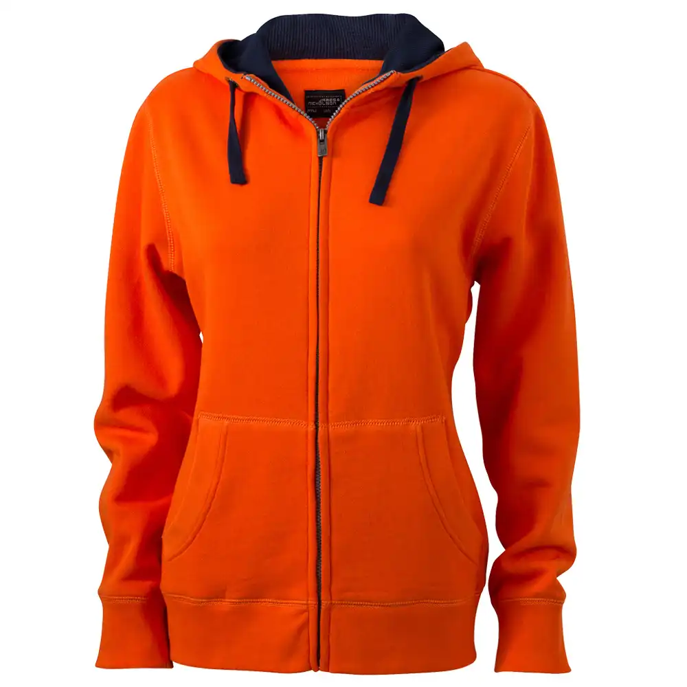 Damen Lifestyle Kapuzen-Sweatjacke "JN962" in dark-orange, L - Bild 1